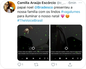 Post de quem recebeu os vagalumes em casa e compartilhou nas redes sociais